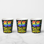 [ Thumbnail: 68th Birthday: Fun Stars Pattern and Rainbow 68 Paper Cups ]