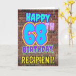 [ Thumbnail: 68th Birthday - Fun, Urban Graffiti Inspired Look Card ]