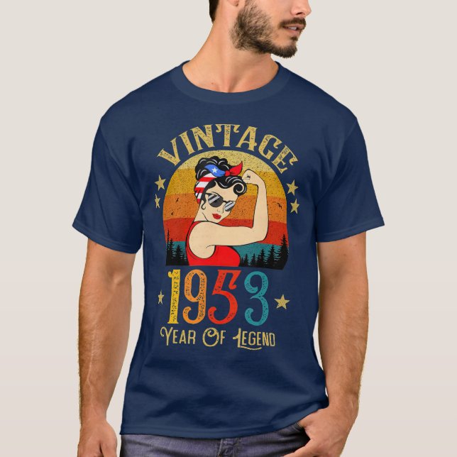 68th Birthday Gift 68 Years Old For Women Retro T-Shirt (Front)