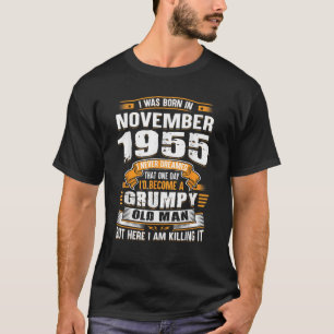 68th Birthday Gifts Men Vintage November 1955 68 Y T-Shirt