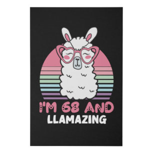 68th Birthday Llamazing Llama 68 Year Old Birthday Faux Canvas Print