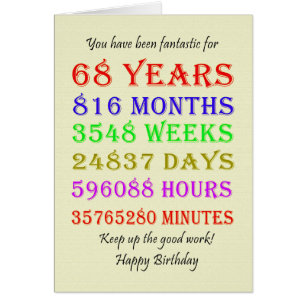 68th Birthday Milestones Cards