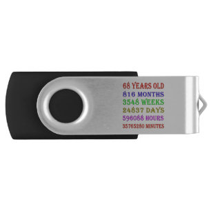 68th Birthday Milestones Flash Drive