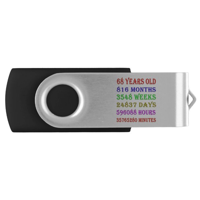 68th Birthday Milestones Flash Drive (Front)