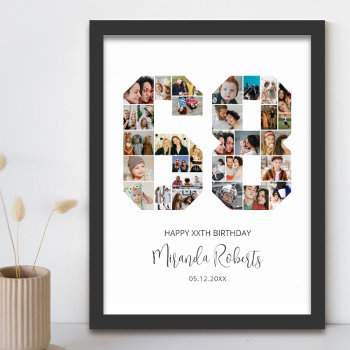 68th Birthday Number 68 Custom Photo Collage Poster by raindwops at Zazzle