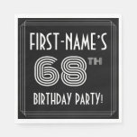 [ Thumbnail: 68th Birthday Party: Art Deco Style + Custom Name Napkins ]