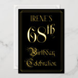 [ Thumbnail: 68th Birthday Party — Fancy Script & Custom Name Invitation ]