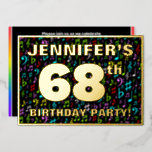 [ Thumbnail: 68th Birthday Party — Fun, Colorful Music Symbols Invitation ]