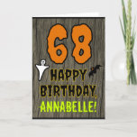 [ Thumbnail: 68th Birthday: Spooky Halloween Theme, Custom Name Card ]