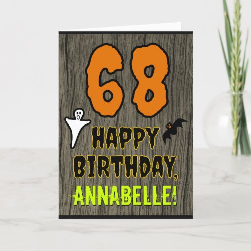 68th Birthday Spooky Halloween Theme Custom Name Card