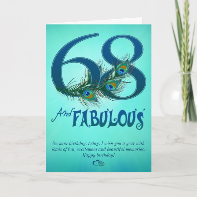 68th Birthday template Cards (Front)