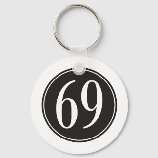 #69 Black Circle Keychain