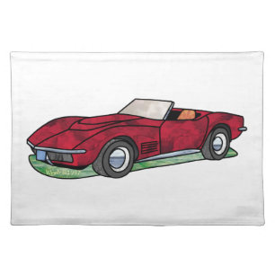 69 Corvette Sting Ray Roadster Cloth Placemat