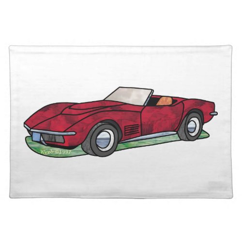 69 Corvette Sting Ray Roadster Cloth Placemat