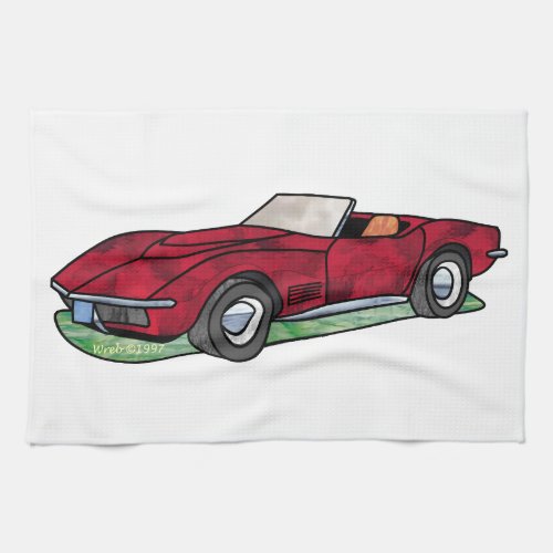 69 Corvette Sting Ray Roadster Kitchen Towel