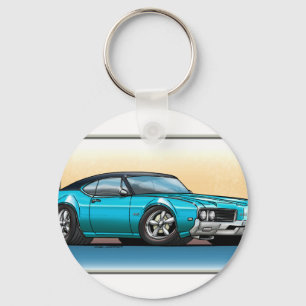 69 Cutlass Teal Blue Keychain