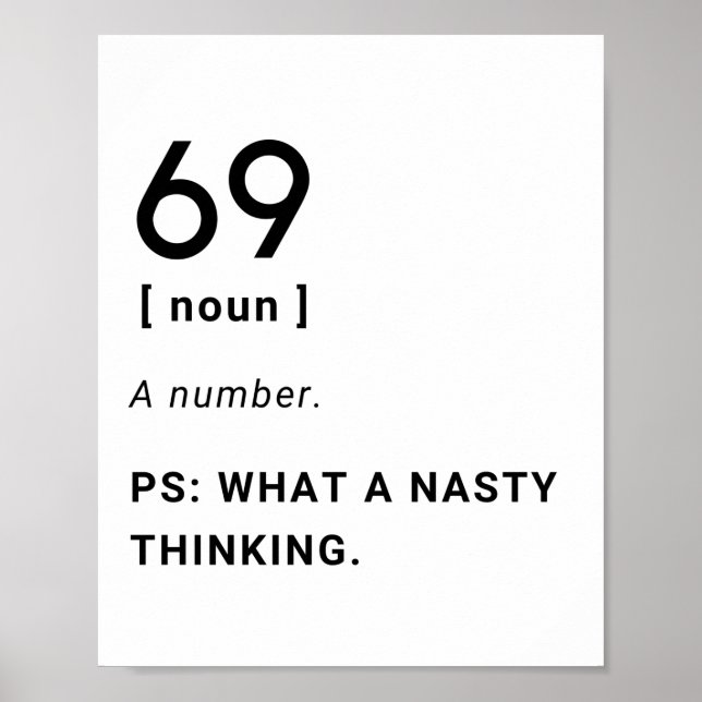 69 funny definition poster (Front)
