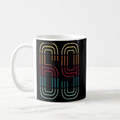 69 Retro Futuristic Lined Numbers Vintage Sunset R Coffee Mug