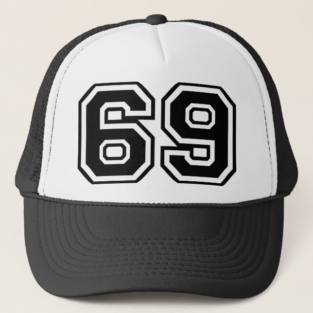 69 Sixty-Nine Sixty Nine Pop Fashion Icon Trucker Hat (Front)