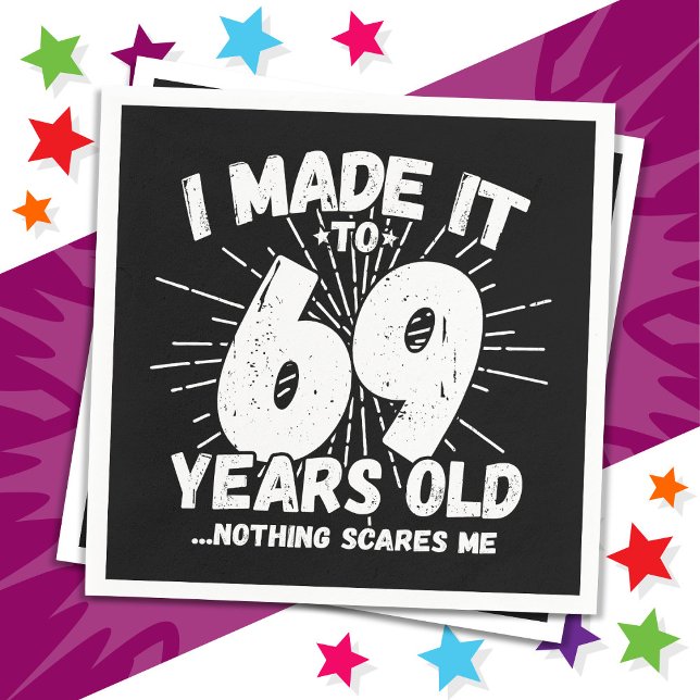 69 Year Old Sarcastic Meme Funny 69th Birthday Napkins (Creator Uploaded)