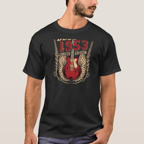 69 Years Old Birthday Guitar Best Of 1953 T_Shirt