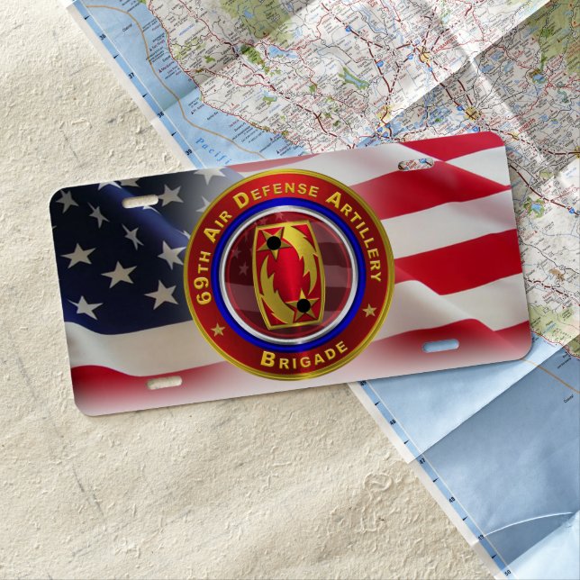 69th Air Defense Artillery Brigade License Plate (In Situ)