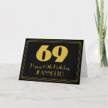 [ Thumbnail: 69th Birthday: Art Deco Inspired Look "69" & Name Card ]
