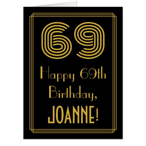 69th Birthday Art Deco Inspired Look âœ69â  Name Card