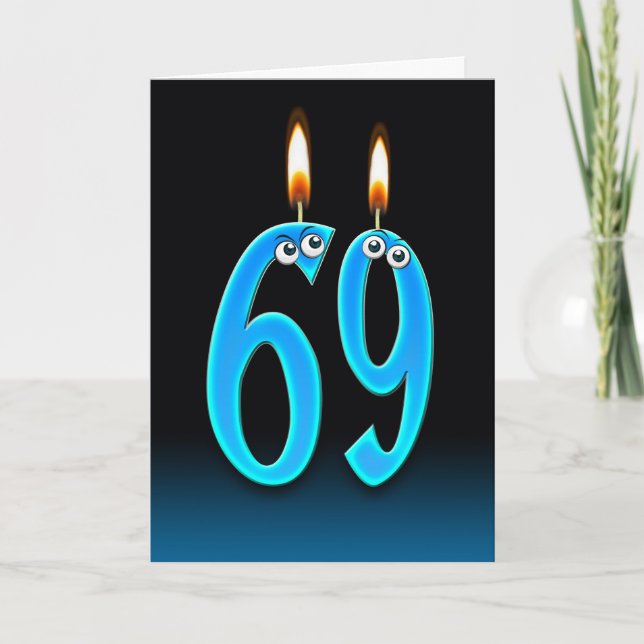 69th Birthday Candles Card (Front)