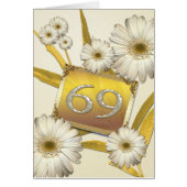 69th Birthday card with daisies. (Front)