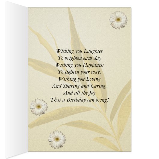 69th Birthday card with daisies. (Inside (Right))