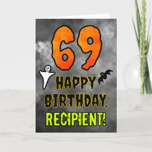 69th Birthday: Eerie Halloween Theme + Custom Name Card