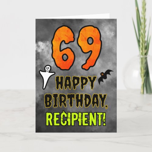 69th Birthday Eerie Halloween Theme  Custom Name Card