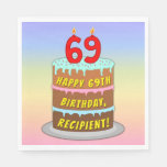 [ Thumbnail: 69th Birthday: Fun Cake and Candles + Custom Name Napkins ]