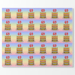 [ Thumbnail: 69th Birthday: Fun Cake and Candles + Custom Name Wrapping Paper ]