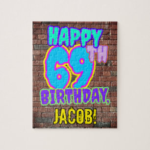 69th Birthday ~ Fun, Urban Graffiti Inspired Look Jigsaw Puzzle
