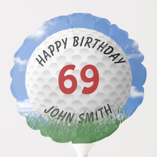 69th Birthday Golf Ball Balloon