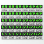 [ Thumbnail: 69th Birthday - Nerdy / Geeky Style "69" and Name Wrapping Paper ]