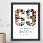 69th Birthday Number 69 Custom Photo Collage Poster<br><div class="desc">Celebrate 69th birthday with this personalized number 69 photo collage poster. This customizable gift is also perfect for wedding anniversary. It's a great way to display precious memories from your wedding and married life. The poster features a collage of photos capturing those special moments, and it can be customized with...</div>