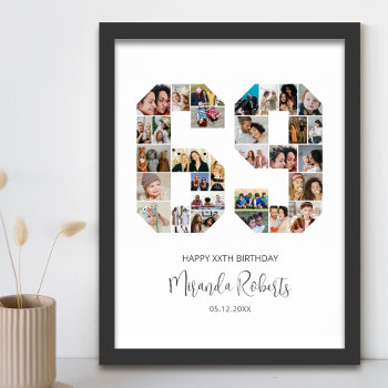 69th Birthday Number 69 Custom Photo Collage Poster by raindwops at Zazzle