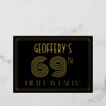 [ Thumbnail: 69th Birthday Party — Art Deco Style “69” + Name Invitation ]