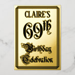 [ Thumbnail: 69th Birthday Party — Elegant Script + Custom Name Invitation ]