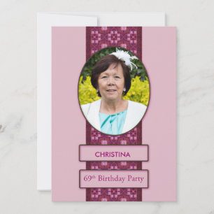 69th Birthday Party Invitation Picture and Name