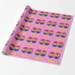 [ Thumbnail: 69th Birthday: Pink Stripes & Hearts, Rainbow # 69 Wrapping Paper ]