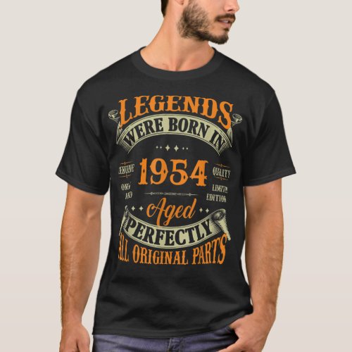 69th Birthday Tee Vintage Legends Born In 1954 69 