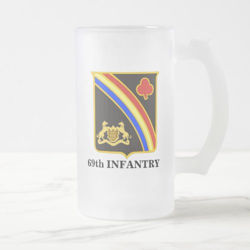 69th Infantry Regiment Frosted Glass Beer Mug