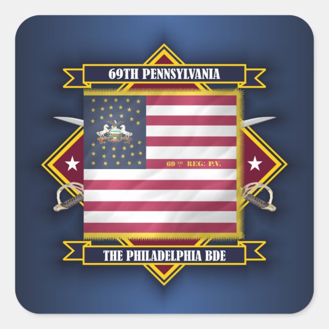 69th Pennsylvania Infantry Square Sticker (Front)