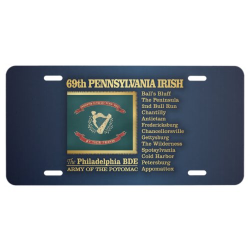 69th Pennsylvania Irish BH License Plate