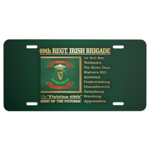 69th Regiment, Irish Brigade (BH) License Plate