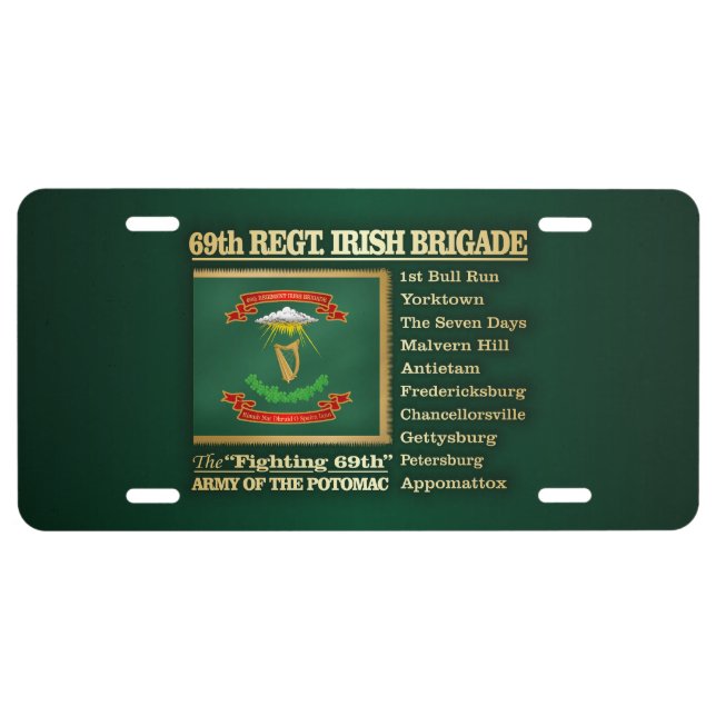 69th Regiment, Irish Brigade (BH) License Plate (Front)